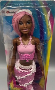 New Barbie Dreamtopia Mermaid Doll 2 African American Long Pink