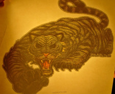 BLACK CAT TIGER VINTAGE 1970's CLASSIC ANIMAL IRON ON TRANSFER B-10