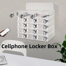 15 Slots Acrylic Cellphone Locker Case with Combination Lock 10 5 18cm