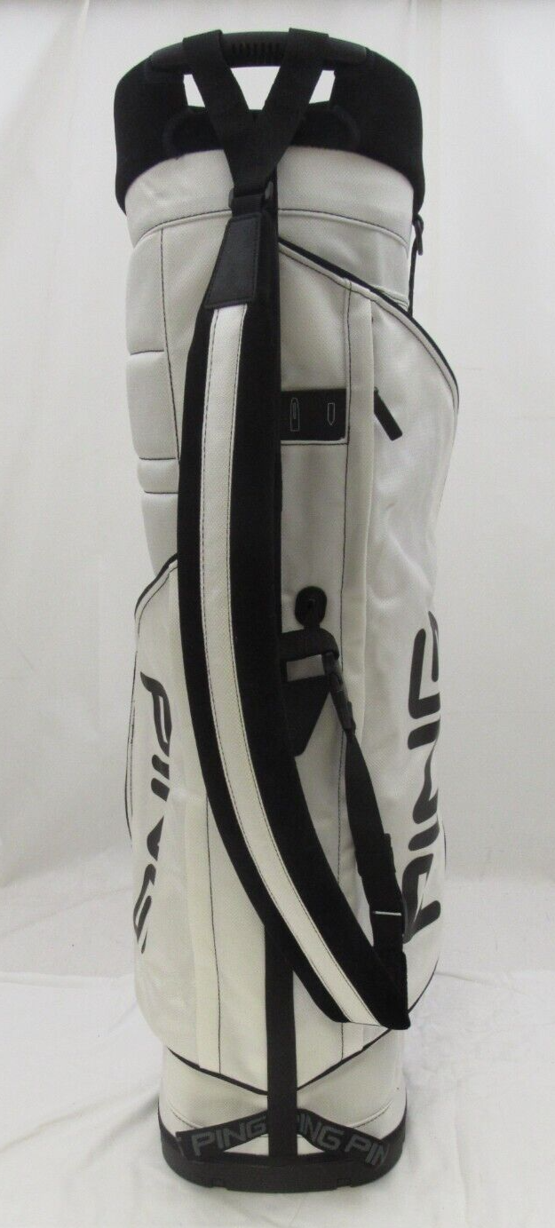 Used Ping L8 Stand Golf Bag (White) Single Carry Strap Ping Golf
