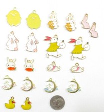 NEW-20 "VARIOUS EASTER" ENAMEL CHARMS-VERY CUTE