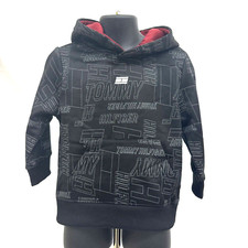 NWT Tommy Hilfiger Logo Script Hoodie. Unisex Sz 2T. Black And Gray