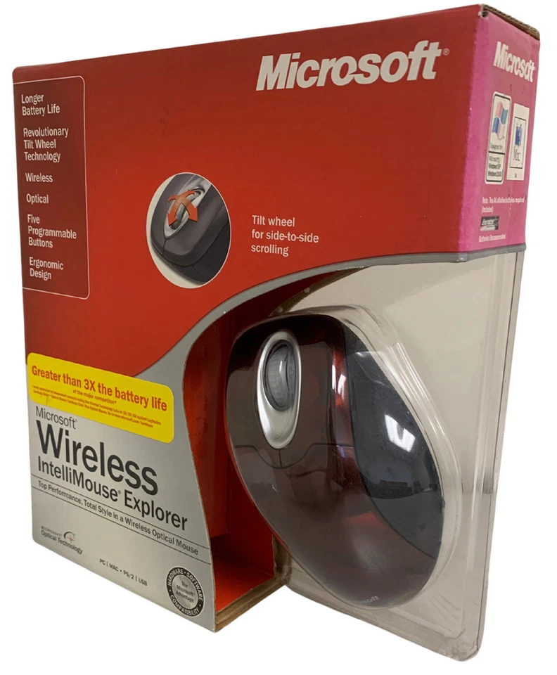 Microsoft Wireless Intellimouse Explorer Crimson M03-00069 **Same Day Ship* - Image 3 of 4