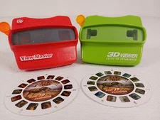Vintage View Master 3D Viewer Red Classic Viewmaster Toy Slide Viewer Lot Of 2 