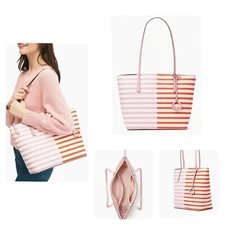 Kate Spade Zina Striped Large Tote Bag