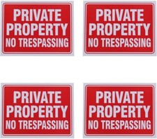 8 Private Property no Trespassing Sign 9 x 12 Inch 1 Pack