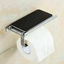 TechTongda Stainless Steel Toilet Paper Holder With Mobile Phone Storage Shelf