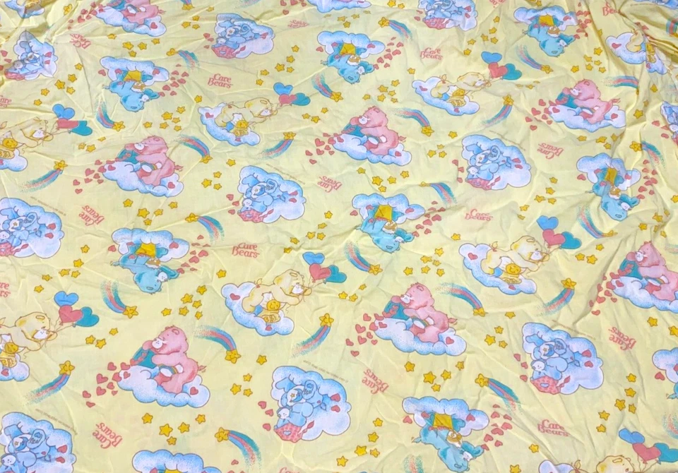M9 *WOW* Sábana Ajustable Vintage CARE BEARS AMARILLA Cuna Niño Pequeño Foto 2 de 4