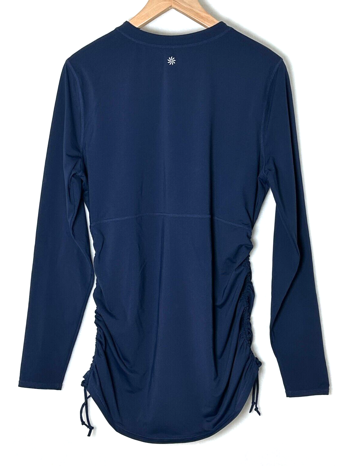 Athleta Tidal Rash Guard Ruched Side Size L Half Zip Long Sleeve Front Zip Blue eBay