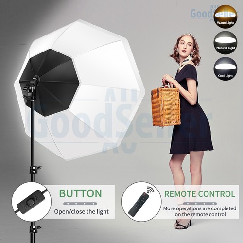 Studio Octagonal Dimmable LED Softbox Lighting Stand Photography Soft Box Kit - Picture 6 of 13