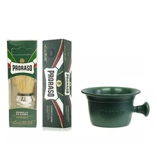 Proraso Green Shaving Cream 150ml Tube+Shaving Bowl+Large Chrome Brush Set 3 PCS
