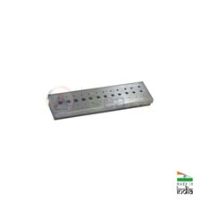 Tassello forato 36 fori supporto incudine in acciaio per orologeria 65x18x6 mm