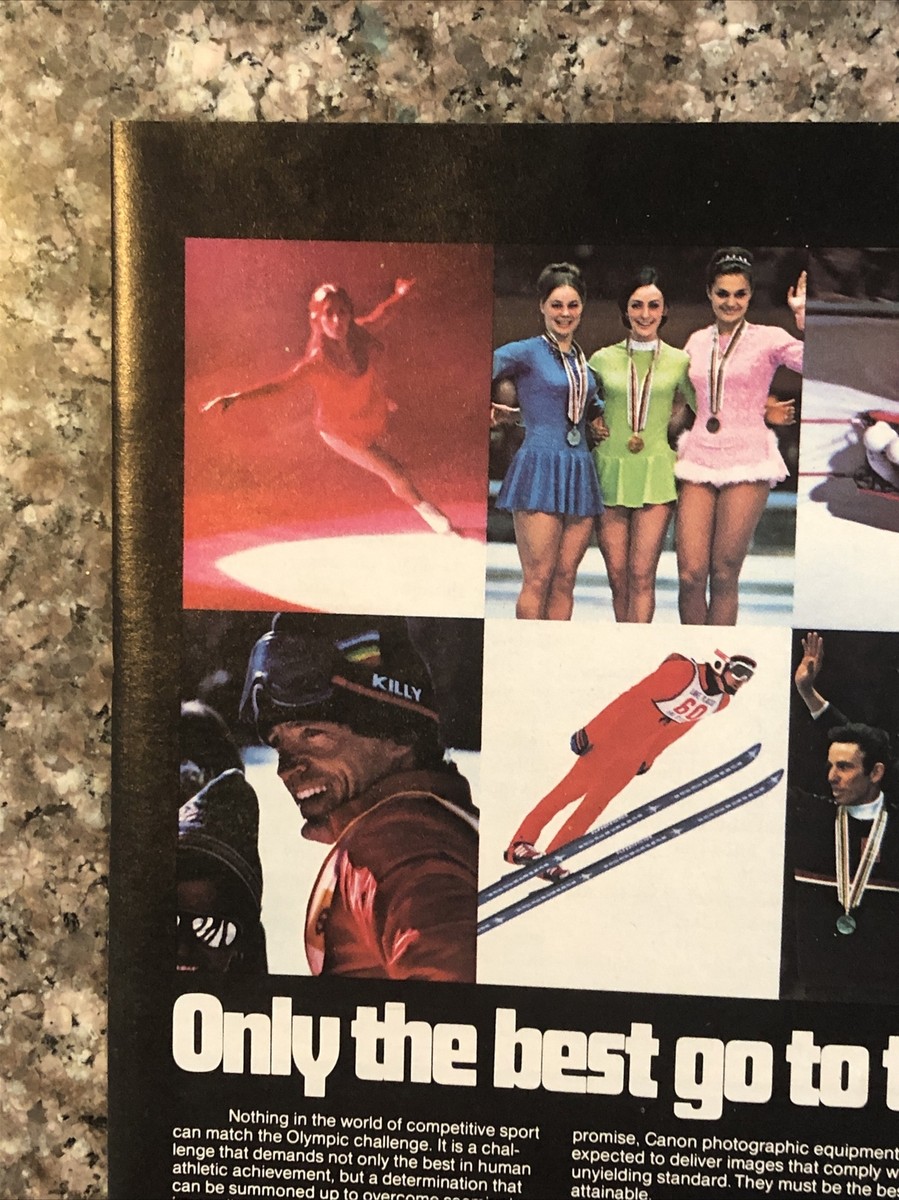 1979 Canon Camera PRINT AD Peggy Fleming Jean-Claude Killy 1980