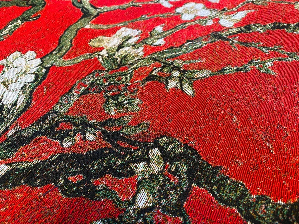 Tapiz de pared horizontal rojo Van Gogh flor de almendro, 4 tamaños (mediano - grande) Foto 3 de 4