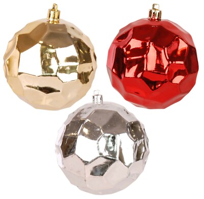 3x LUXUS DESIGNER WEIHNACHTSKUGEL 3D-LOOK SILBER ROT GOLD KUGELN WEIHNACHTEN !!!
