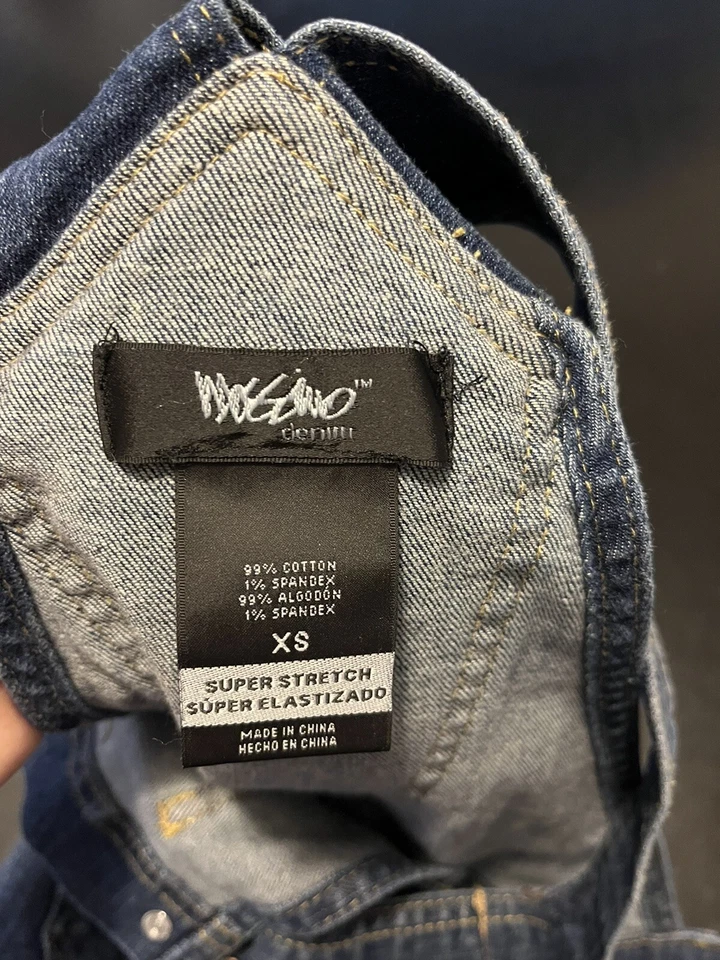 Pantalones Cortos de Jean con Puños MOSSIMO Mono Denim Talla XS Pantalones Cortos Súper Elásticos Foto 3 de 4