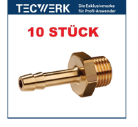 10 StüCk Tecwerk Druckluft Messing GewindetüLle Mit AußEngewinde 1/2 Zoll Lw9Mm