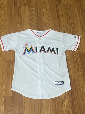 MAJESTIC Miami Marlins MLB Boys Youth Cool Base Home Team Jersey  Nicholas 