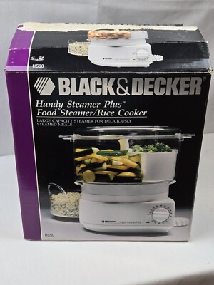 Black & Decker Handy Steamer Plus HS90 Food Steamer / Rice Cooker NEW Opened Box