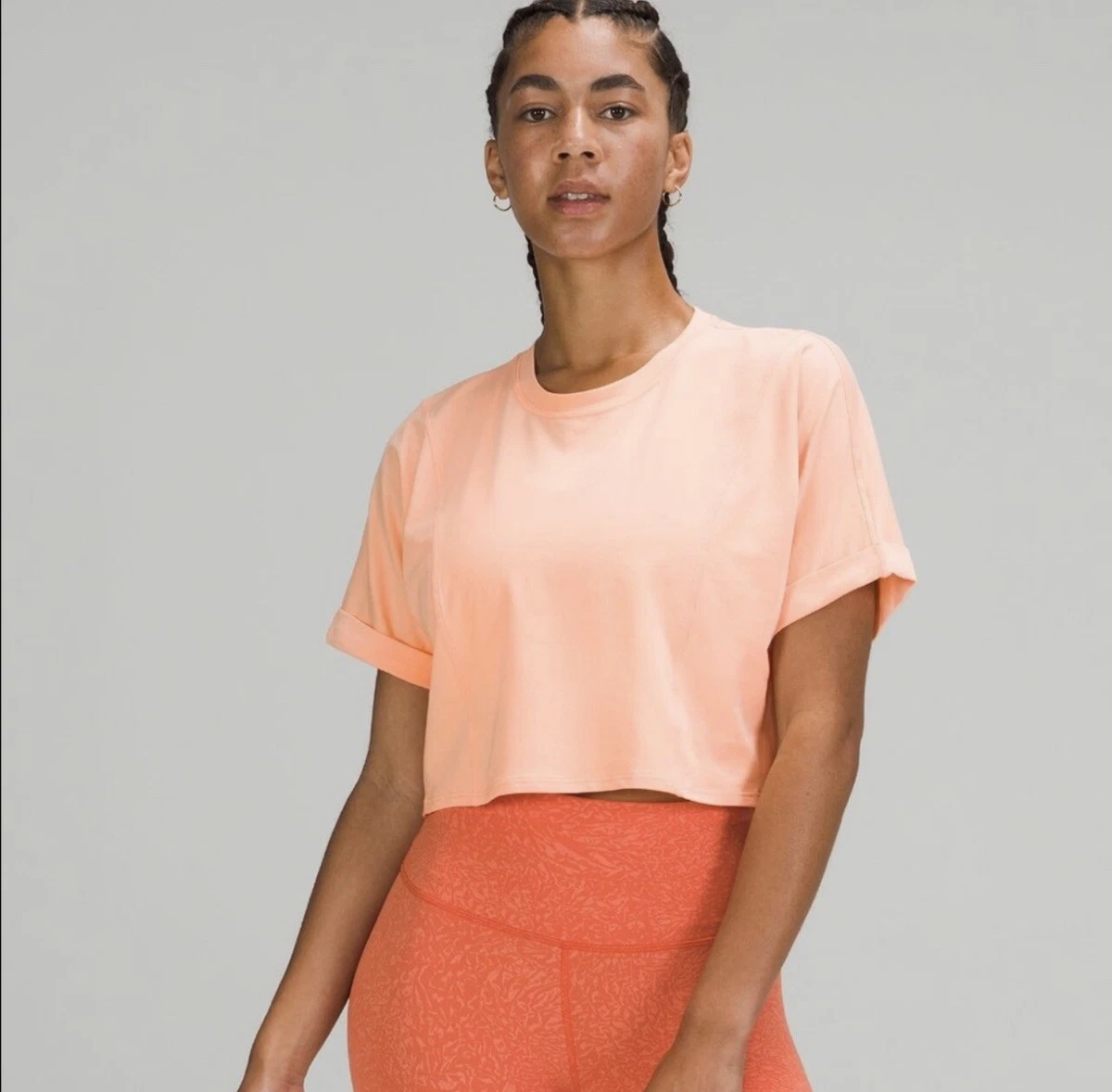Lululemon LA Cropped Boxy Tee Orange Size 8