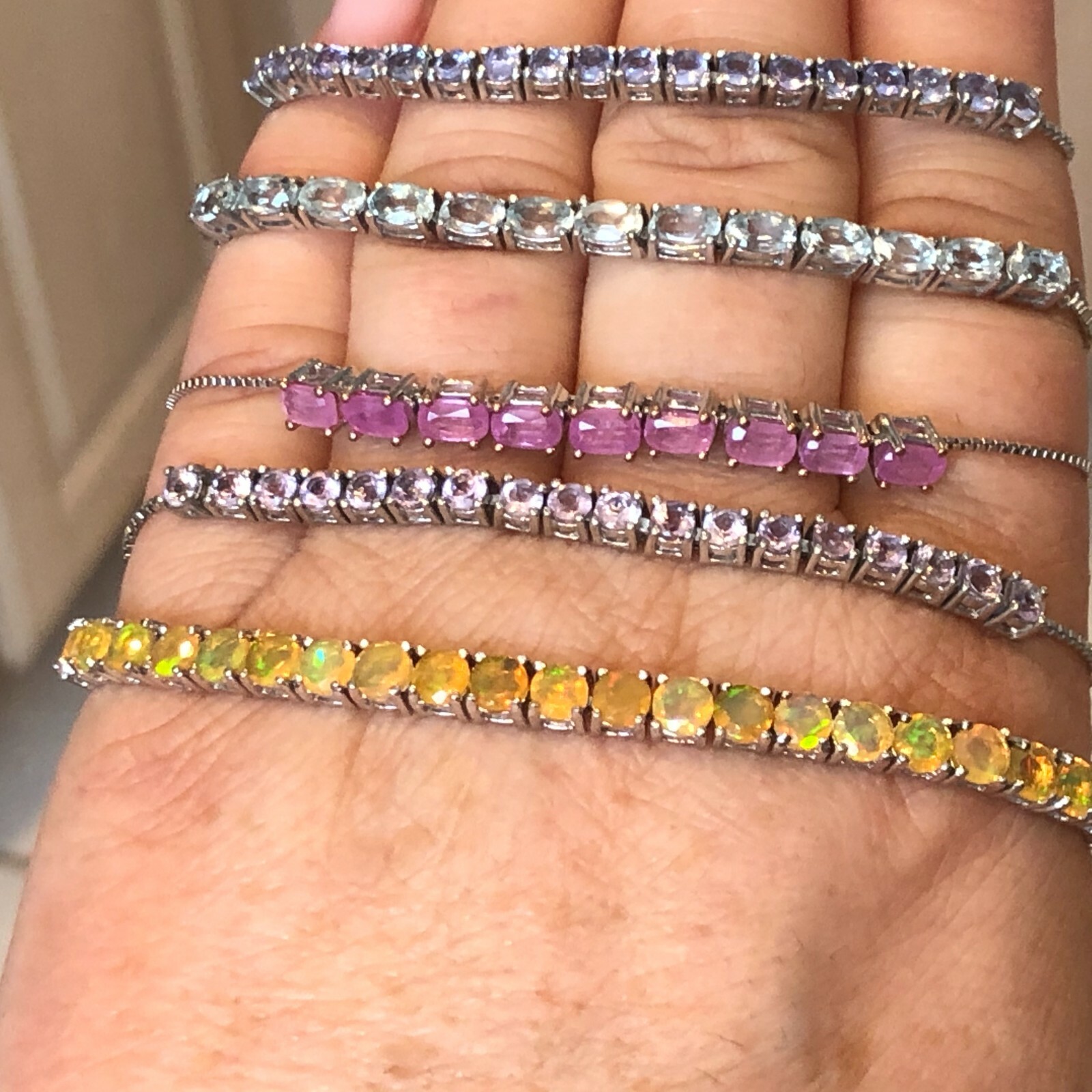 Five Sterling Silver Gemstone Adjustable Bolo Bra… - image 5