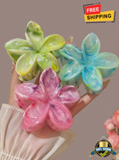 3pcs Women's Gradient Flower Hair Clips - Fashionable  Versatile Accessories