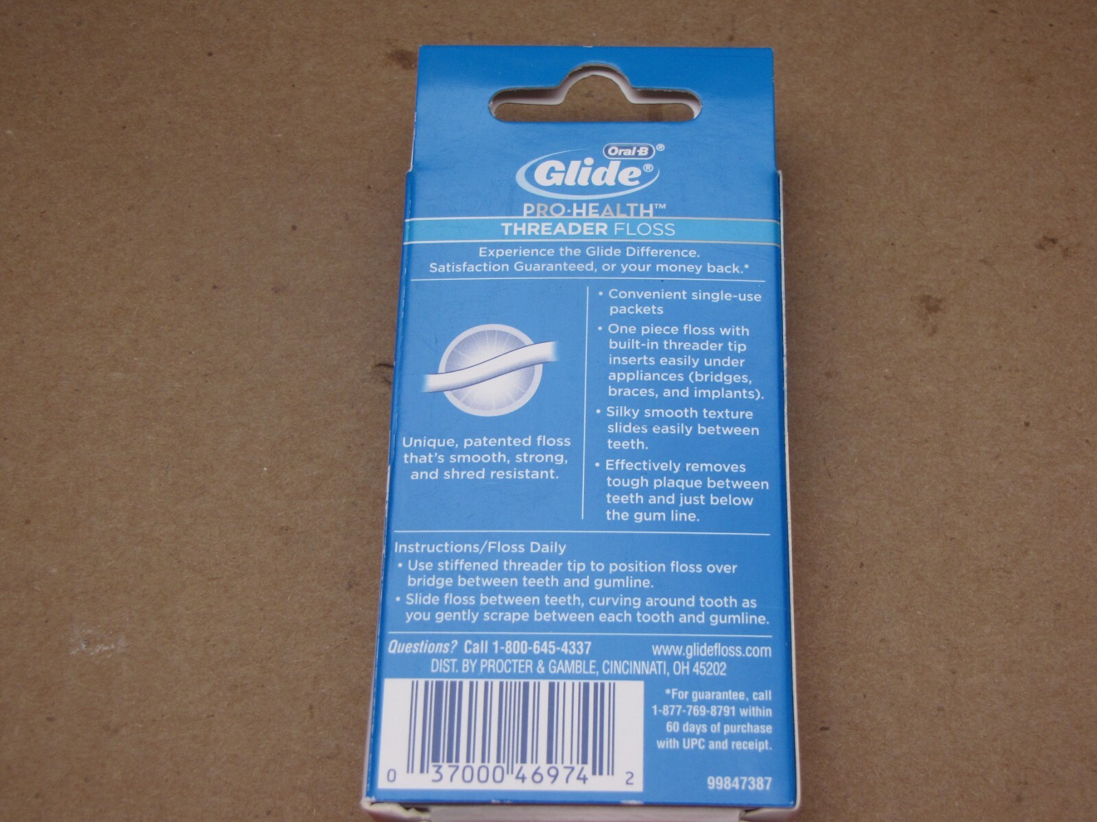Oral-B GLIDE Pro-Health Dental THREADER FLOSS 30 Single Use Packets ~ ORIGINAL