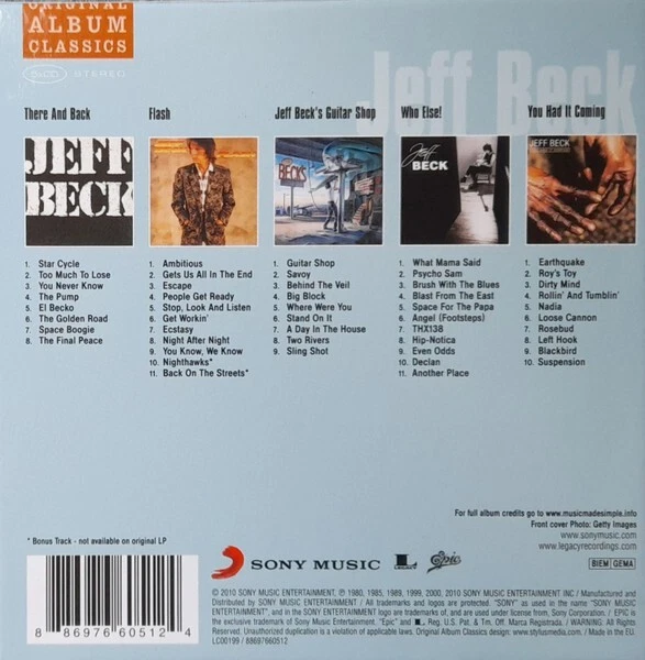 JEFF BECK Original Classics Album Series 5 CD Box NEW SEALED - Image 2 of 2