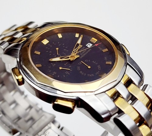 Orologio Uomo GIAPPONE Vintage 1990 CRONOGRAFO ALLARME CITTADINO "Eleganza" 6870-H24423 - Foto 8 di 16