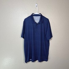 Vineyard Vines Performance Polo Mens Large Stretch Golf Shirt Fish Print Blue