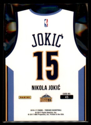 2016-17 Panini Threads Team Threads Die-Cut Jersey Nikola Jokic #45
