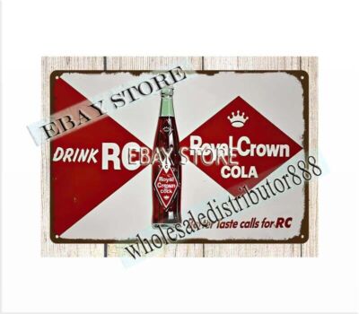 Drink RC Cola coke drink soda pop metal tin sign garage shop room lodge cafe