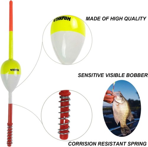 Fishing Bobbers Spring Floats for Crappies Slip Buoyant Balsa Wood Body Fishing - Picture 13 of 24