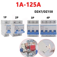 Circuit Breaker Miniature Type C DZ47-60 1-125A Amp Pole 1P 2P 3P 4P Air Switch