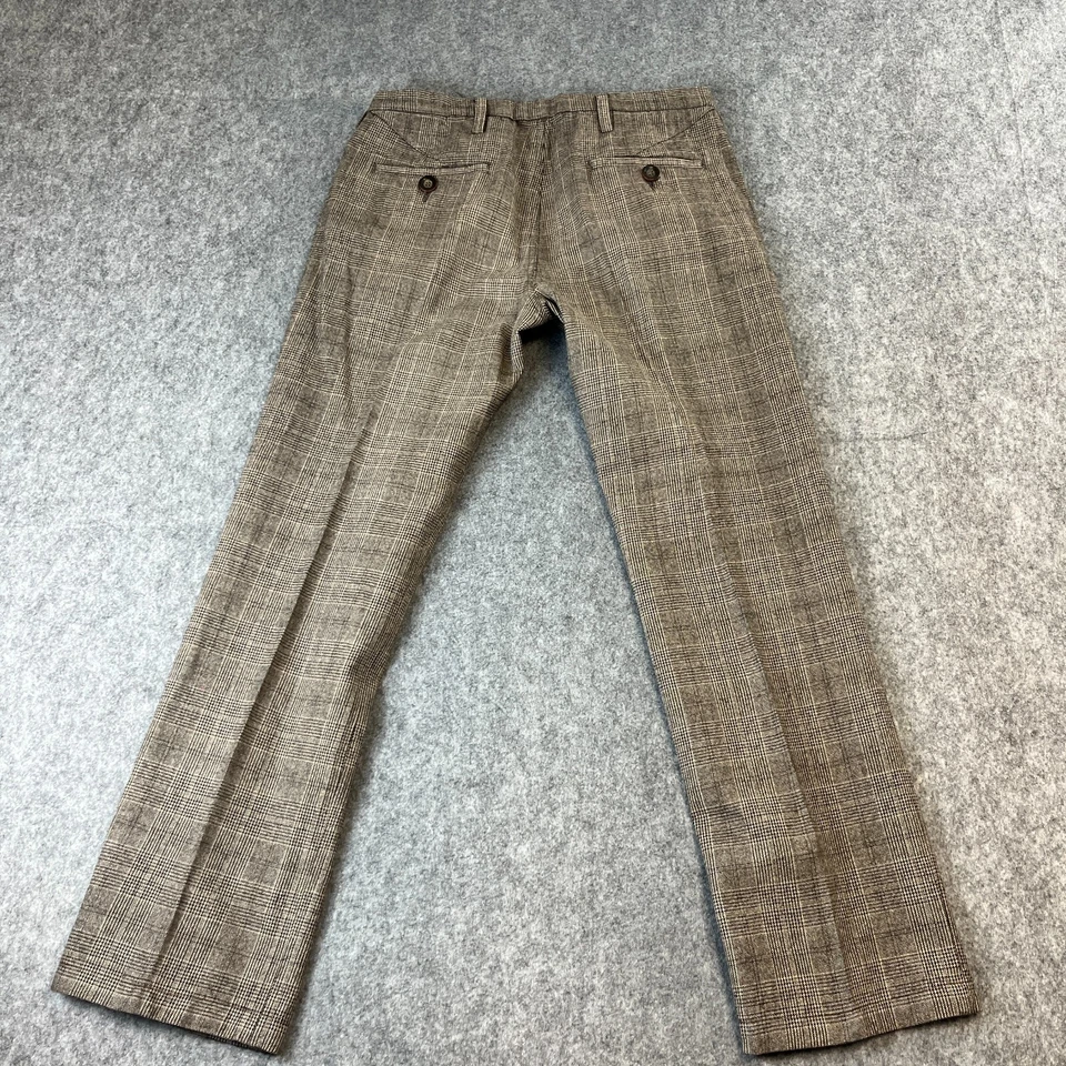 Armani Hombres Pantalones 32 30 Tartán Cuadros Plisados Vestido Pantalones Lana Inteligente Boda Foto 2 de 4