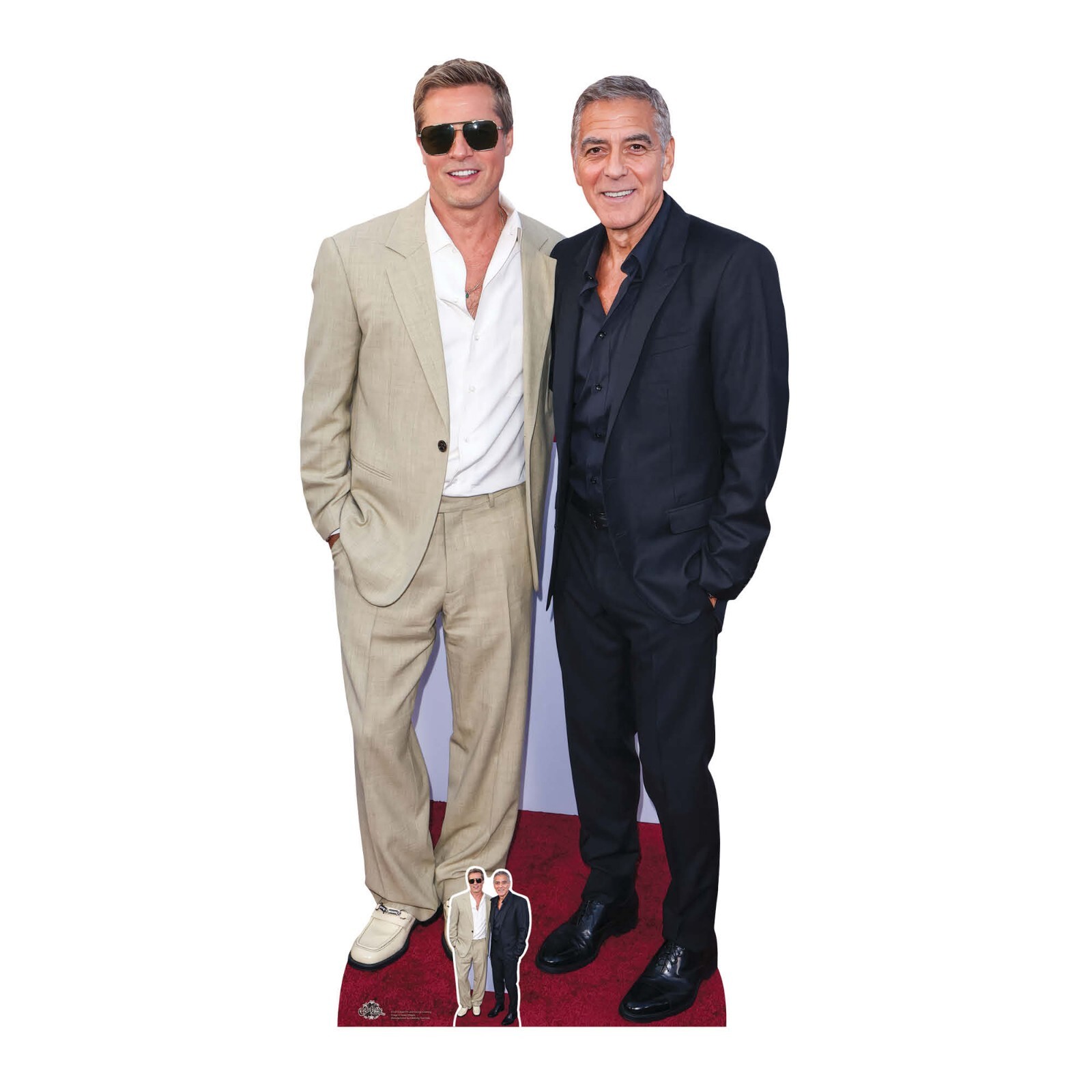 Brad Pitt and George Clooney Lifesize Cardboard Cutout with Free Mini Standee