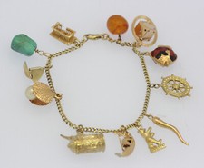 Bettel Armband in 14 kt 14k 585 er Gelbgold mit 12 Anhänger in 333 585 750 Gold