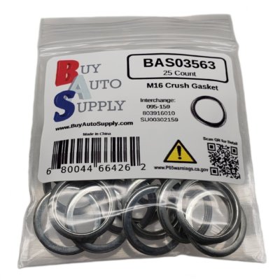 25x M16 Crush Washer Oil Drain Plug Gasket Fit Dorman 095-159 Subaru 803916010