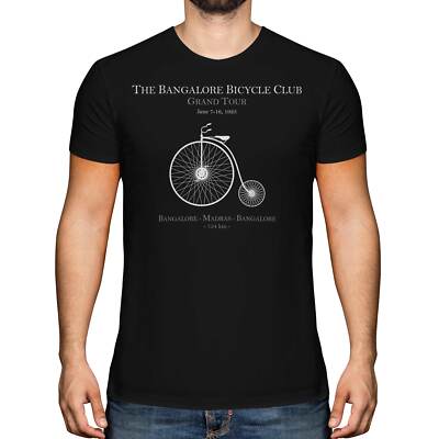 BANGALORE BIKE CLUB HERREN BEDRUCKTES T-SHIRT VINTAGE PRINT NOT BOMBAY FASHION TOP
