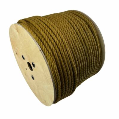 12 mm Natur Gold Baumwollseil x 40 m auf einer Rolle, 3 Strang Kordel, farbige Baumwolle