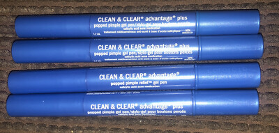 Lot Of 4 Clean & Clear Advantage Plus Popped Pimple Gel Pen Discontinued Expired