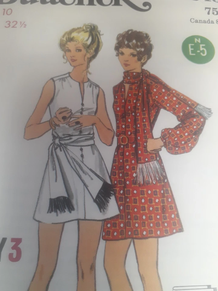 Dress Mini Scarf 10 Butterick 5849 Sewing Pattern UC VTG 60's Retro Easy Short - Image 2 of 4