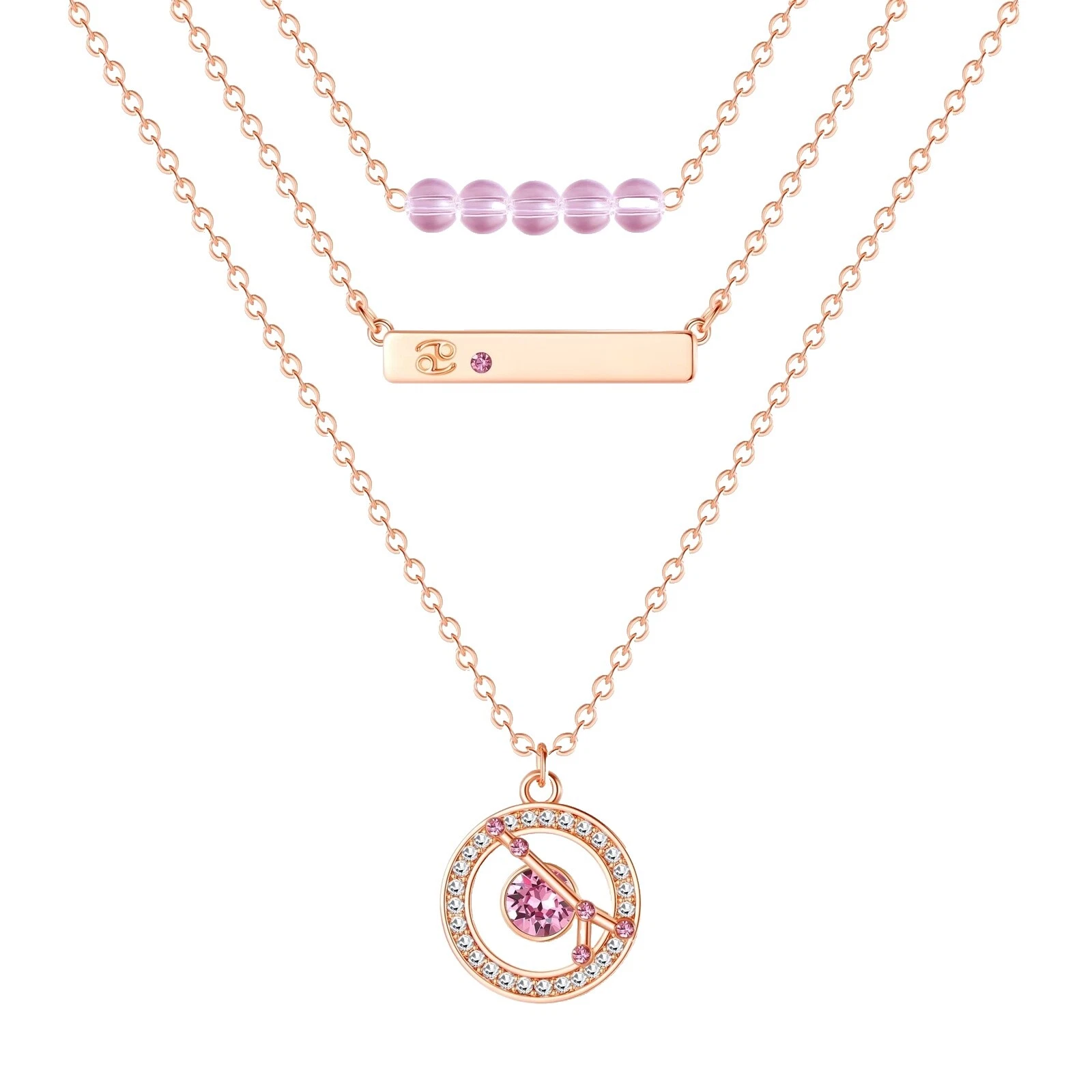 Crystal Layered Fashion Necklaces & Pendants
