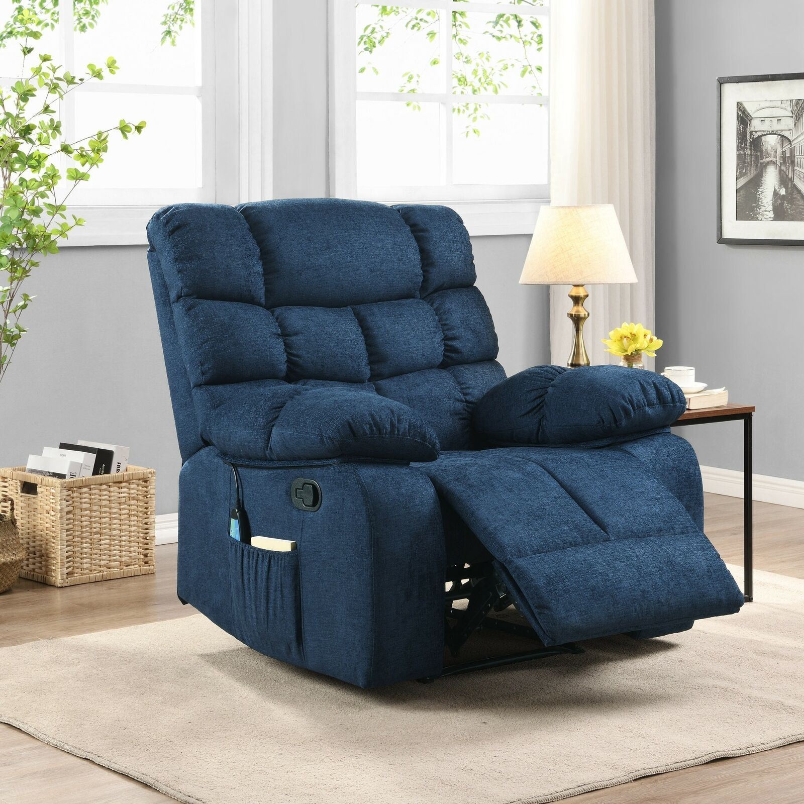 Conyers Contemporary Pillow Tufted Massage Recliner eBay