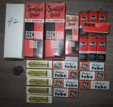 Lot of 25 vtg electron tubes, RCA, GE, Standard, Realistic Radio Shack, Philco