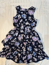 Little Girls, Navy Blue Multicolor Size 16 Dress