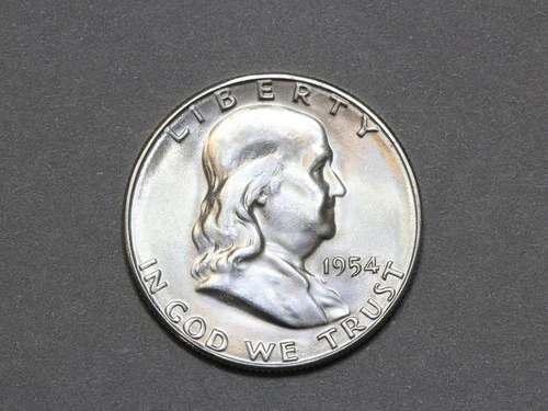 1954-S 50C Franklin Silver Half Dollar Gem Bu