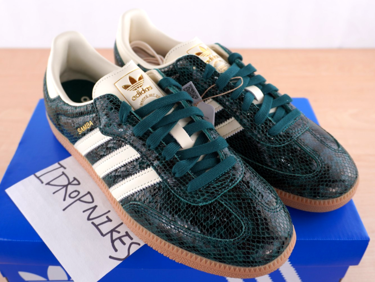  Samba OG スニーカー 25cm アディダス adidas Originals Samba OG WMNS Faux Snakeskin Collegiate Green