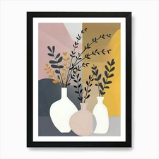 Three Vases Art Print Framed Wall Art Poster Canvas Print Picture