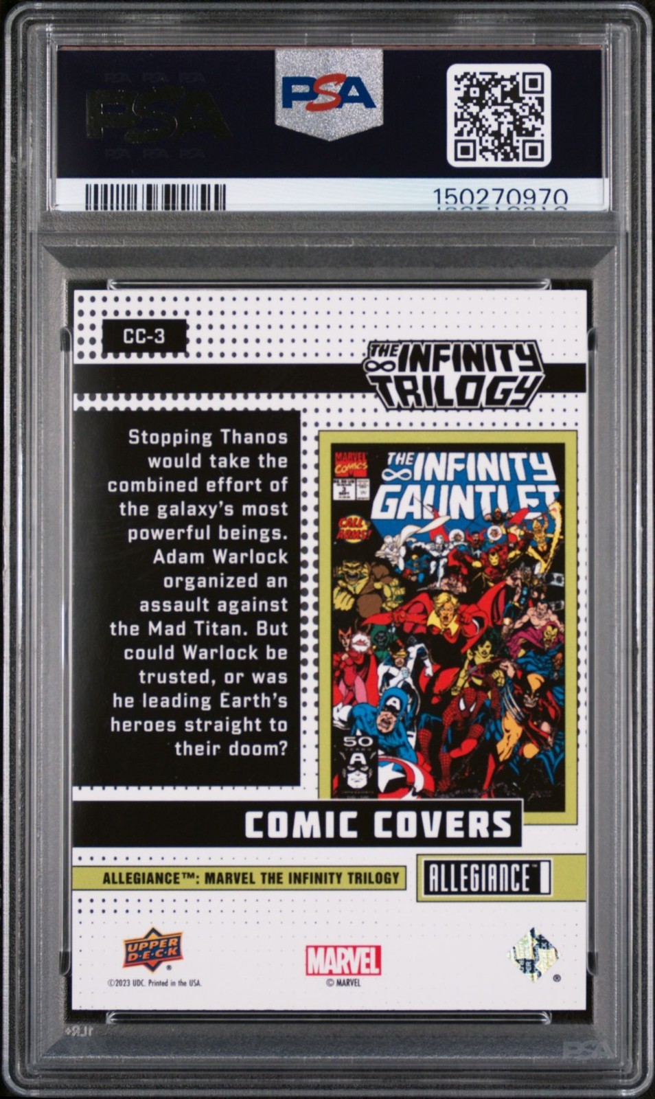 2024 Infinity Trilogy Comic Covers Lenticular Infinity Gauntlet 1991 CC-3 PSA 10 view 2